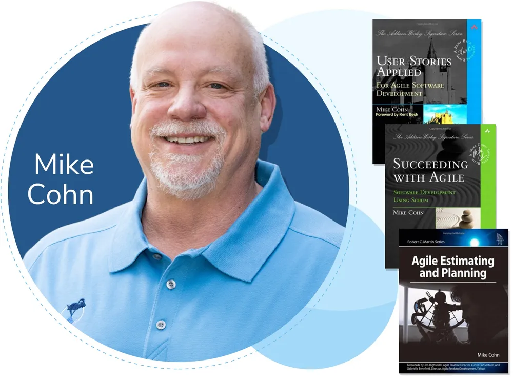 Mike Cohn with his books on agile estimating and planning